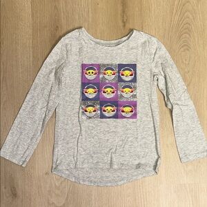 Star Wars Jumping Beans Gray Baby Yoda in a Pod Glittery Long Sleeve Tee 5T